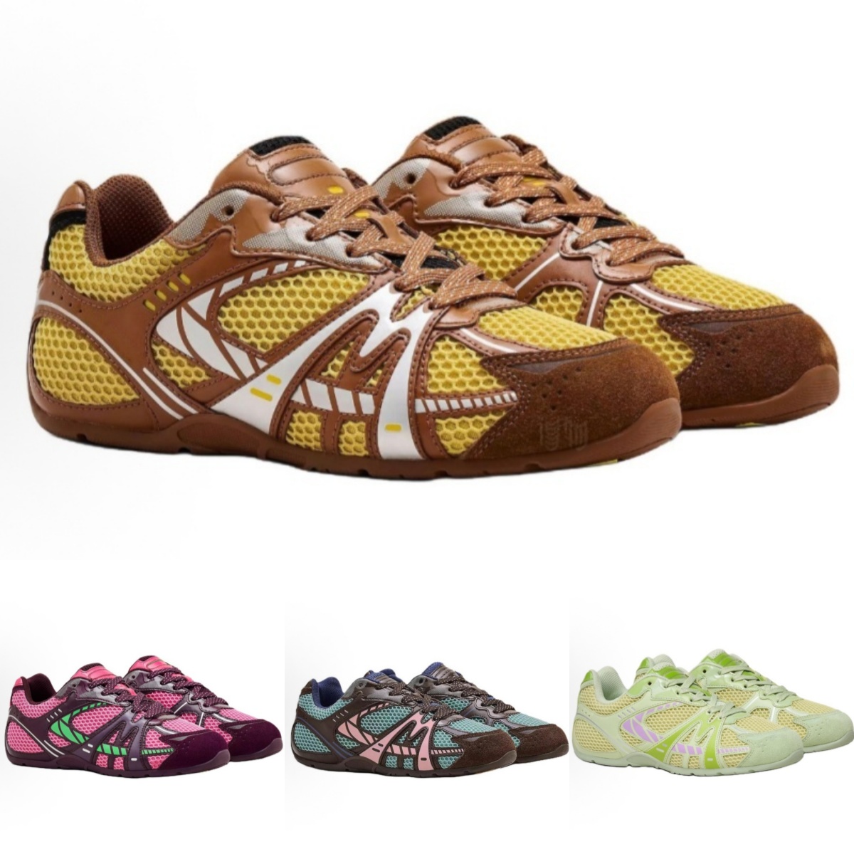 Women Designer Shoes The 72 Spring MJ Sneakers Breathable Leather Mesh Suede Toe Lace Up Thin Sole Slim Fit Pink Yellow Blue 36-42