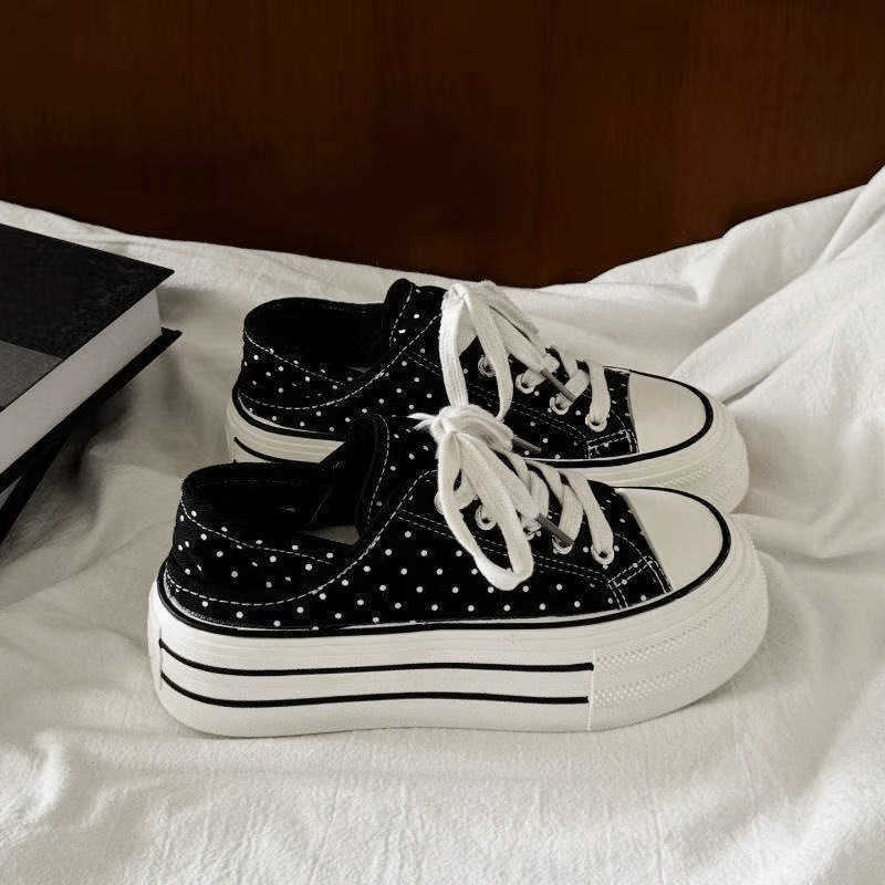 Children's sneakers canvas shoes boys' 2026 autumn new collection thick-soled height-increasing platform shoes student casual shoes girls&