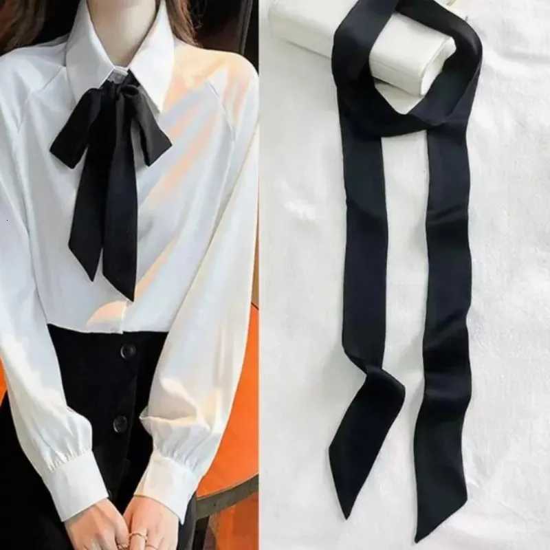 Korean Style 190*5cm Women Plain Chiffon Silk Scarf Solid Color Long Hairband Versatile Decorative Streamer Bag Tie Satin Ribbon X260917