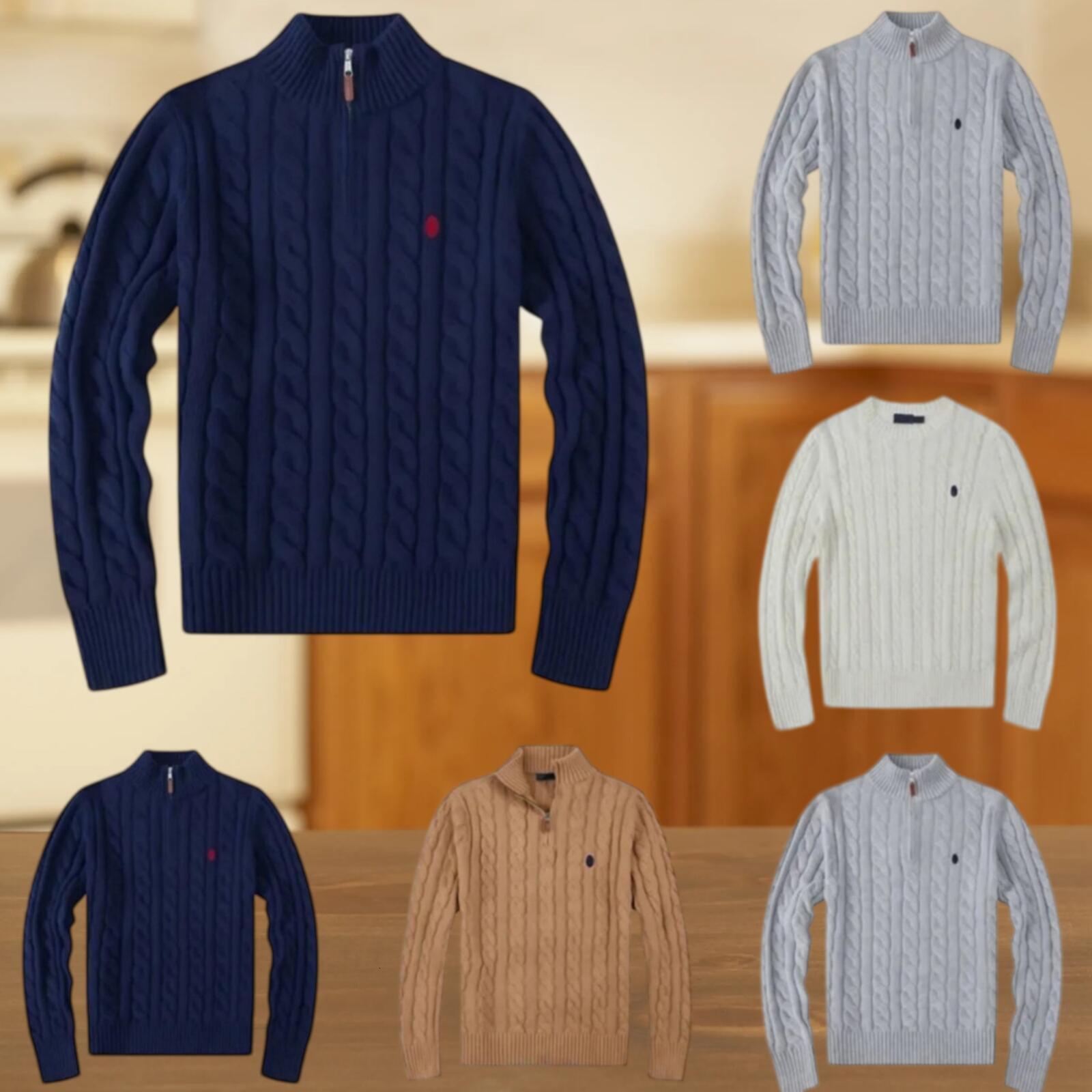 quarter zip mens Cardigan Designer Mens Sweaters Wool Casual High Quality Pull Half Zip Women Hoodie Polo Jacket Winter Long Sleeve Sweater Pullover