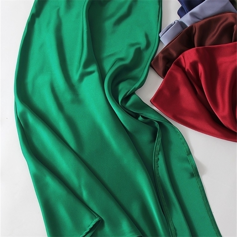 Summer Satin Skirts Women y Clothes Green Silk Skirt Office Elegant High Waisted Midi With Slit For Black 260917