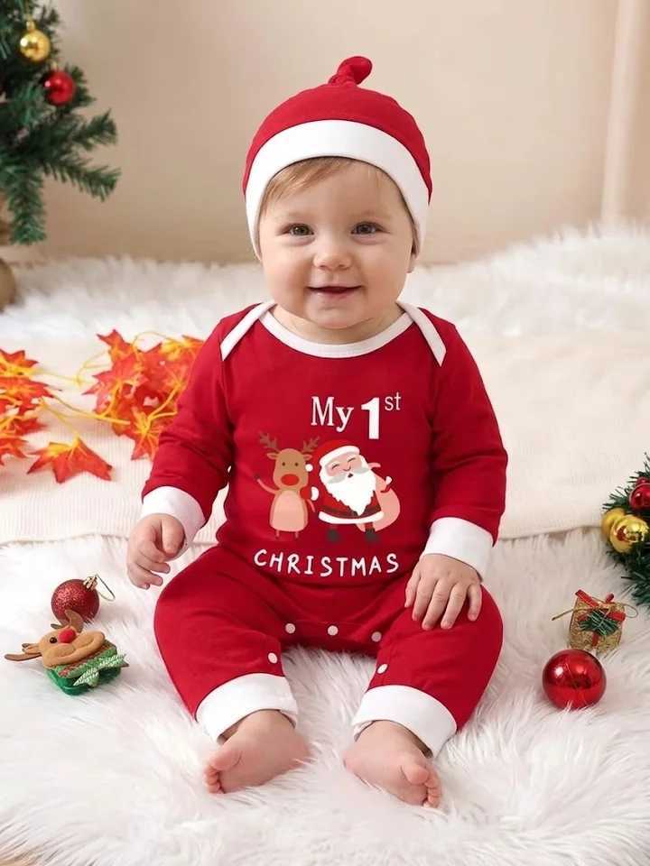 Neck Christmas round Limited Edition Rper Suit with Hat for Newborn Baby Spring Autumn WearW260917