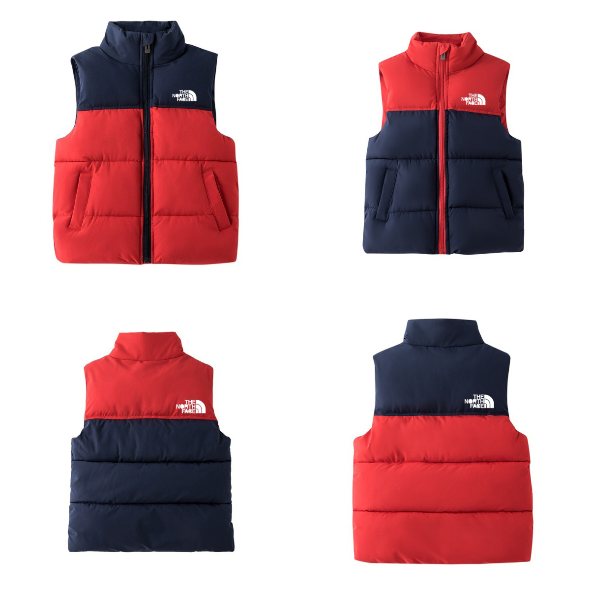 New Designer Baby Kids Down Vest Boys Girls Splice Color Puffer Waistcoat Hooded Zipper Warm Children Outer Clothes Size 110-150cm