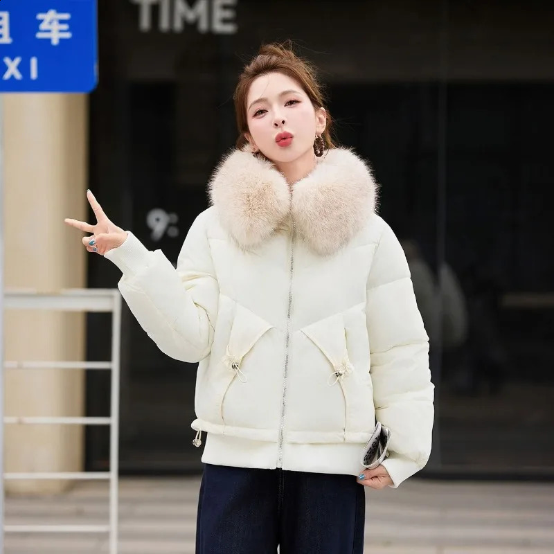 Down Cotton Jacket 2026 Fashion Temperament Leisure Womens Winter Parka Coat Loose Thickened Warm High Quality Female 260918