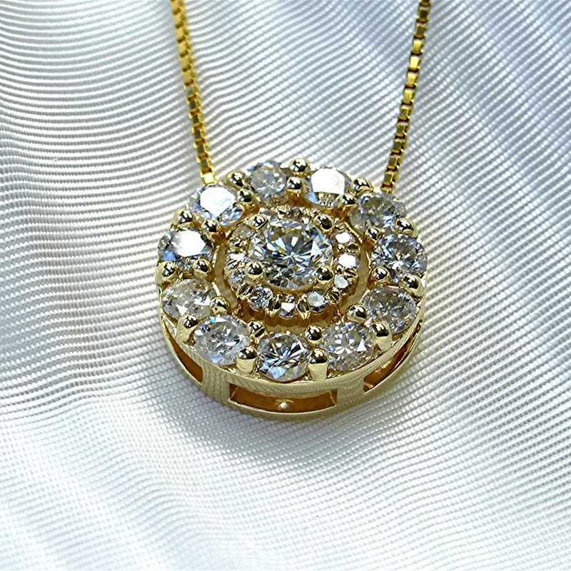 Huitan New Trendy Women's Necklace with Round Cubic Zirconia Simple Versatile Gold Color Pendant Necklace Wedding 2021 Jewelry Q260916