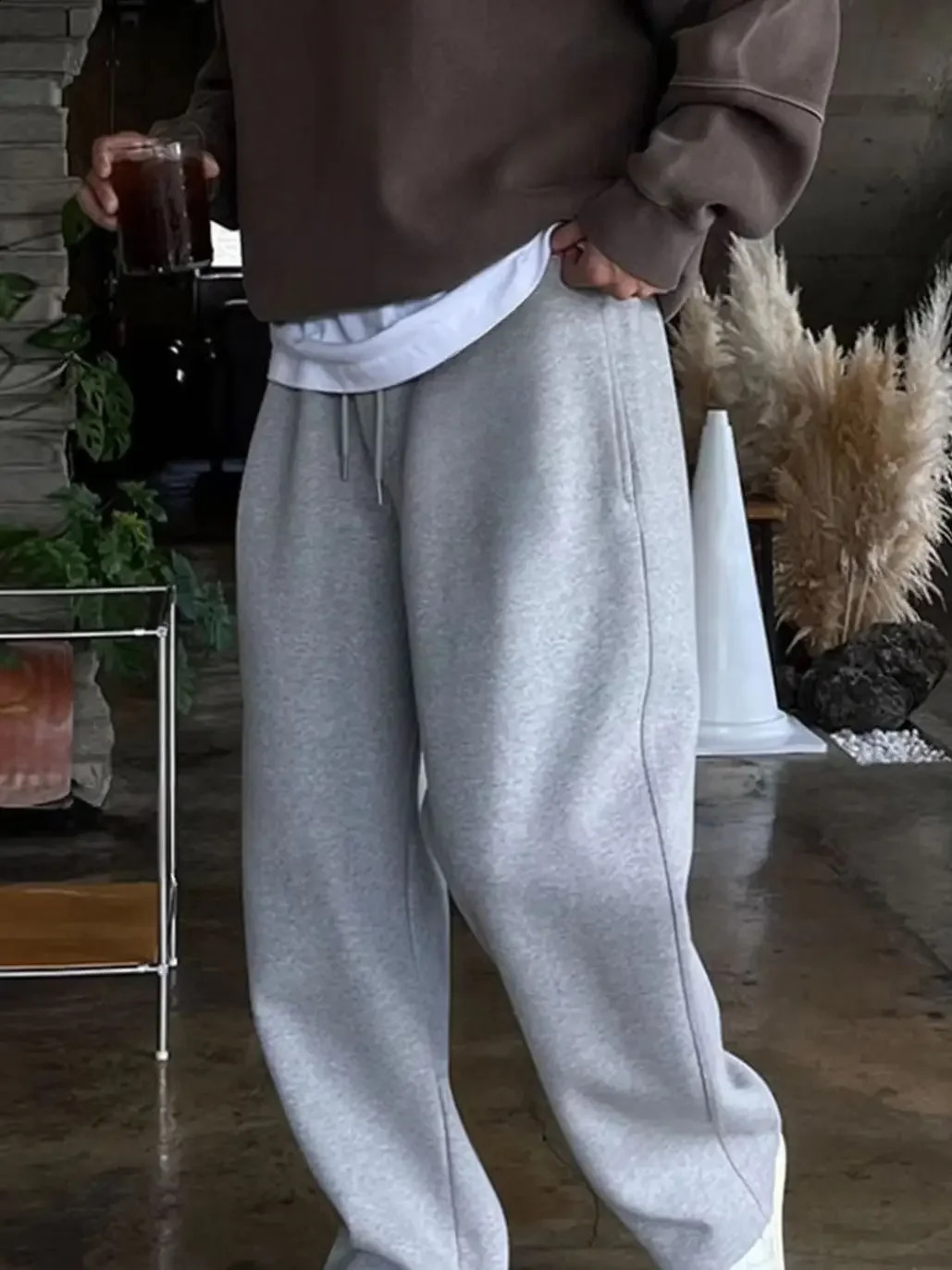 2026 American Heavyweight Sports Sweatpants for Men in The Summer of 2025 Straight-leg Casual Wide-leg Long Pants 260917