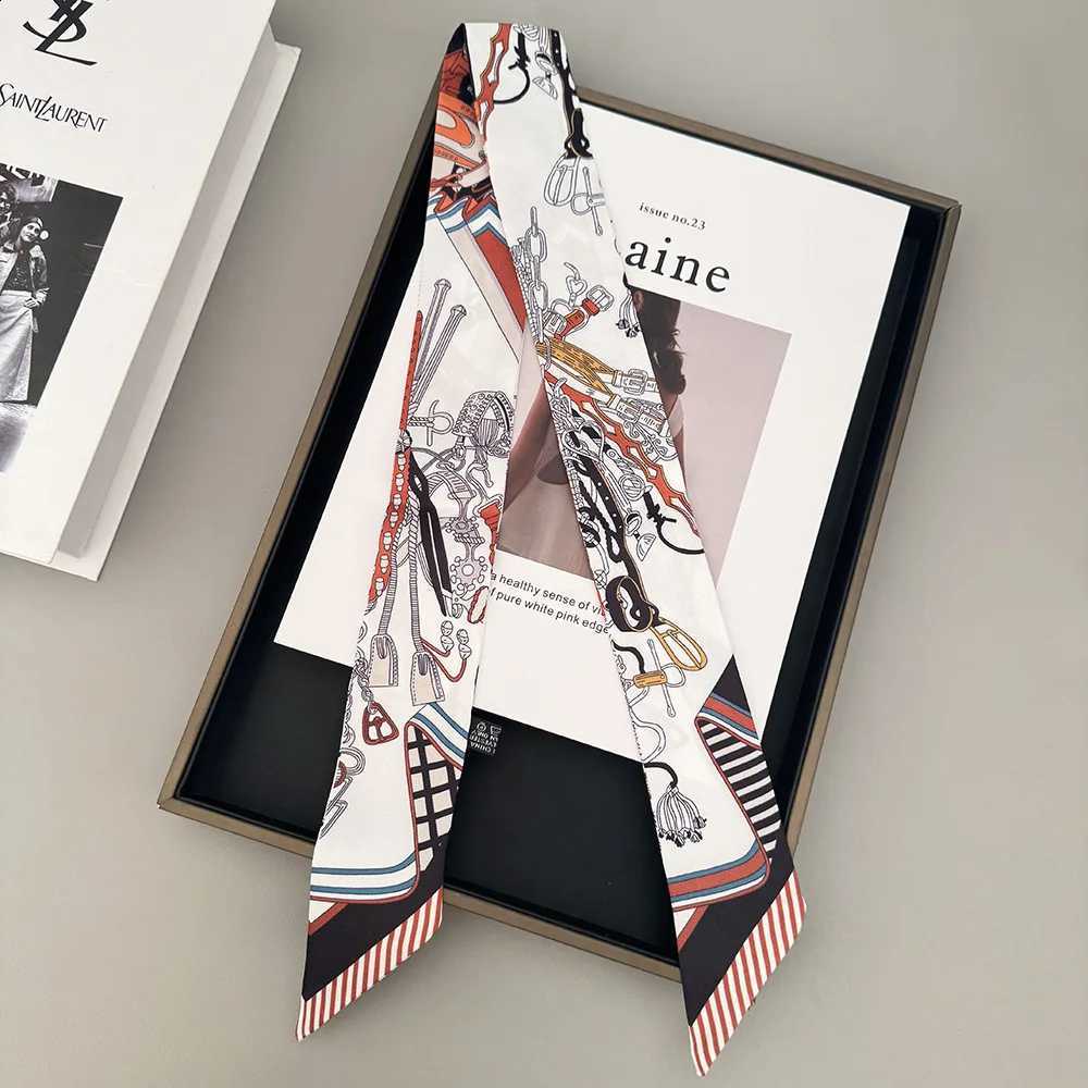 The Twilly5*90cm Korean Version of New Chain Lock Wen's Twill Silk Decorative Streamer Wr Bag Ribbon Silk Scarf Small Scarf N260912