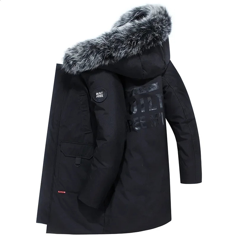 Men Hooded Fur Collar Duck Down Coats Winter Man Long Puffer Jackets Quality Male Outdoor Casual Thicker Warm Parkas Size 3X 260917
