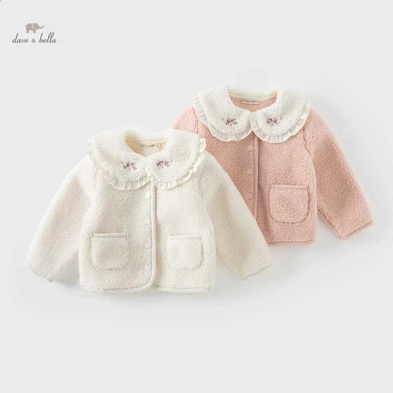 Dave Bella Children Girls Baby Tops Outerwear 2024 New Autumn Winter Gentle Cute Children's Overcoat Party Warm DB4243180Q260917