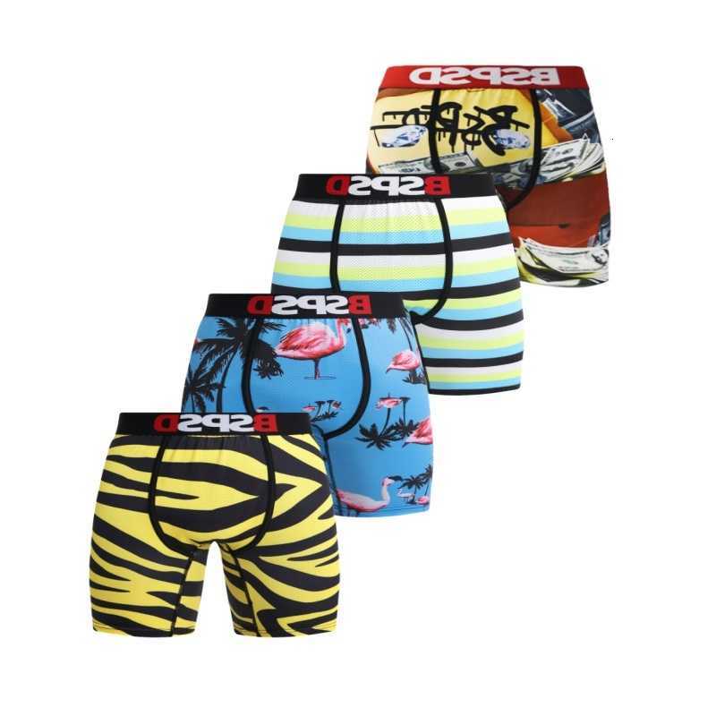 Boxers Underpants 4Pcs Men Underwear Breathable Comfortable Man Swimming Underpants Plus Size S-2XL Mens Panties Men's Boxers Briefs Trunks D26