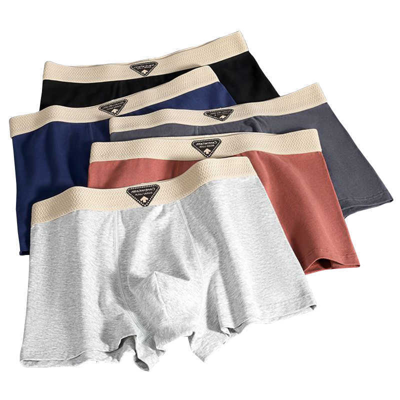 Men Underpants 5pcs Panties Pack Cotton Underwear High Stretch Boxer Shorts Fashionable Sexy Men Underpant Plus Size L-4XL Breathable Men D260918