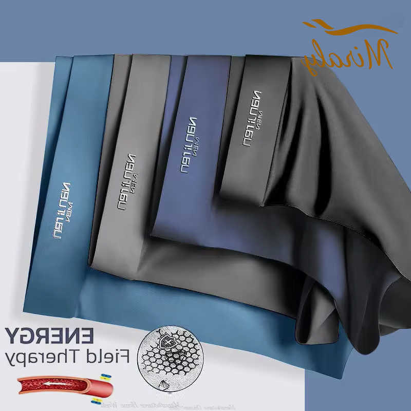 Men's Sale 4pcs/Set Boxer Shorts Summer Ice Silk Underwear Cool Underpants Breathable Sexy Thin Panties U Convex Lingerie L-6XL D260918