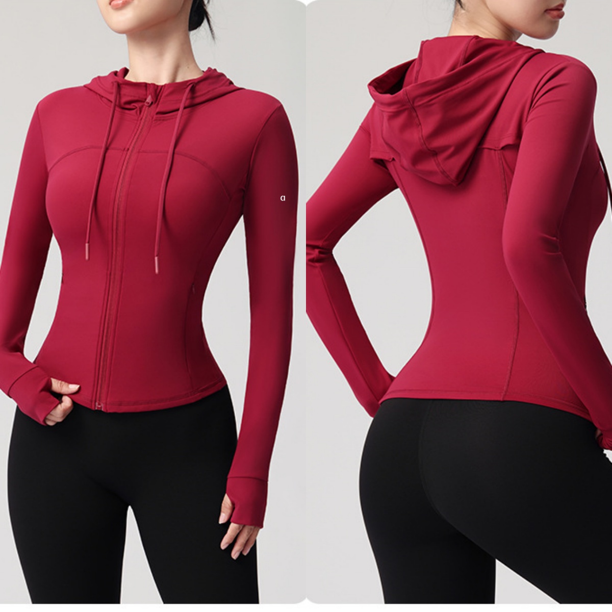 A2952 Veste de Yoga à capuche pour femmes avec col montant haut de Fitness pour femmes manteau de sport de course à la mode pour dames veste pour