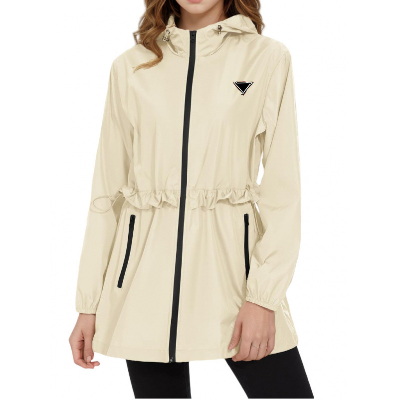 New Jackets Womens Raincoat Stylish Lightweight Packable Rain Windbreaker Jacket Women Veste Femme Waterproof Coats with Hooded for Outdoor Adventur