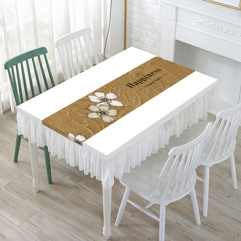 Nappe rectangulaire de Style crème personnalisée, résistante à l'huile, imperméable et sans entretien, facile à nettoyer, nouveau Design minimali