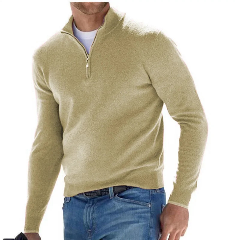 Men's Sweaters Vneck Long Sleeve Pullover Autumn Lightweight Half Zipper Casual Sweater Outdoor Work Sweatshirts Winter Top 260910