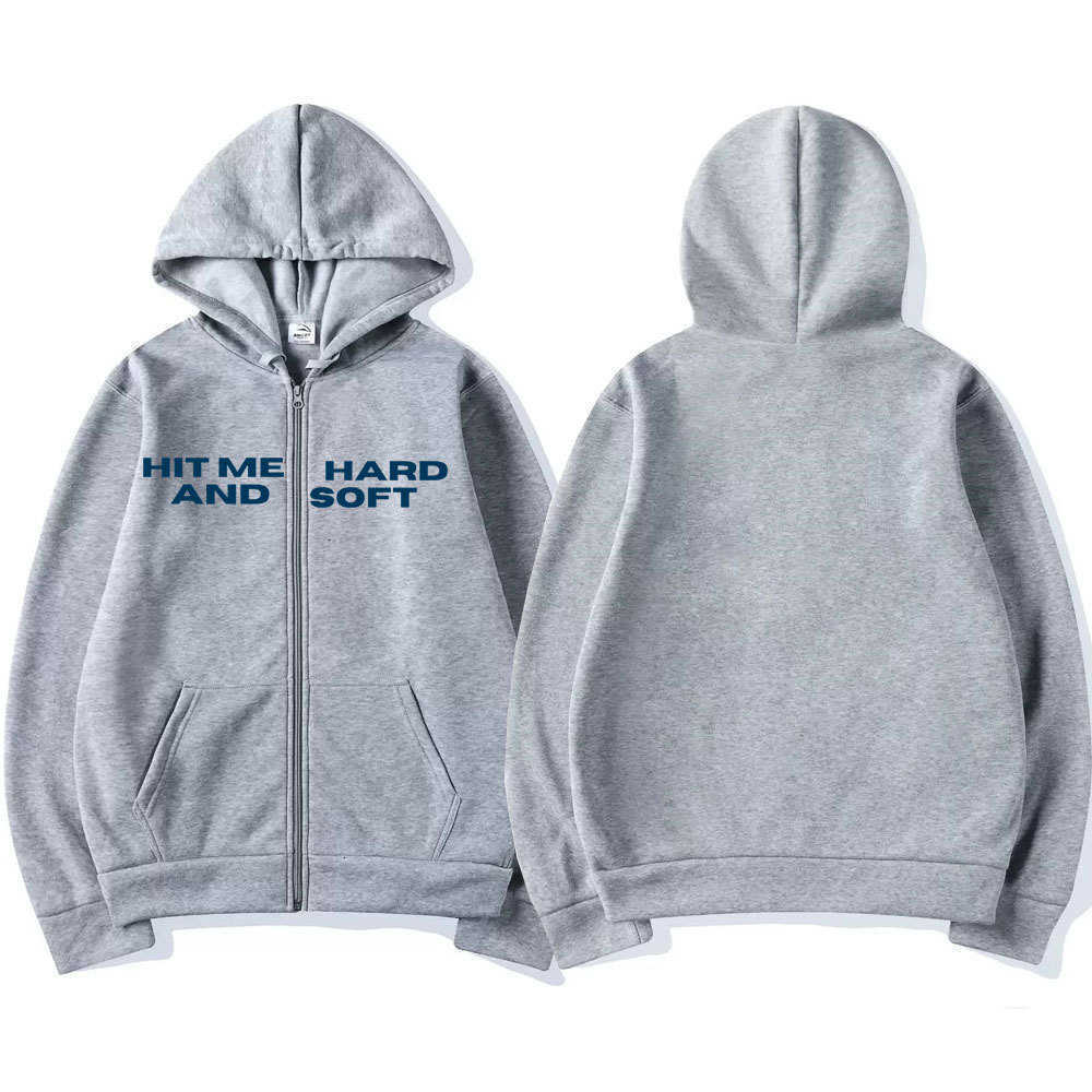 and Hard Hit Soft Me 2025 Tour Zipper Hoodies Men Women Harajuku Pullovers Fashion Hip Hop Zip Up Sweatshirts Jackets Fans Gift C26091511