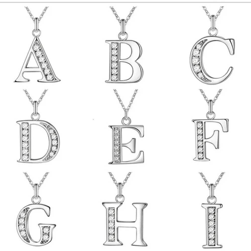 SUMENG 2024 New Fashion 26 Letter A-Z Silver Plated Necklace Color Jewelry Pendant Metal Stamp Q260916