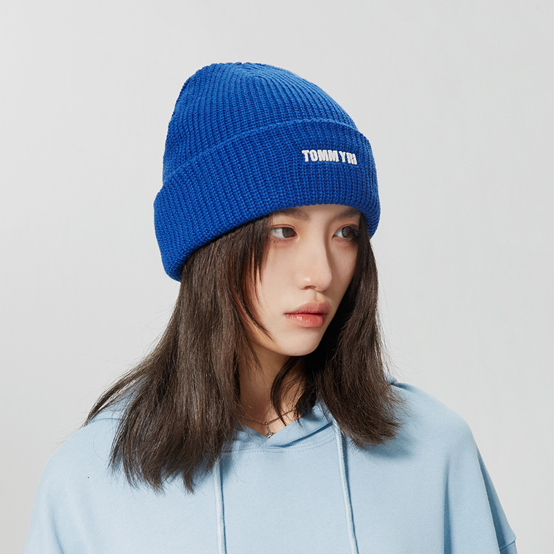 Klein Blue For Men Women, Autumn And Winter Versatile Ins Style Knitted Hat, Trendy Brand Hip-Hop Warm Head Wrap, Cool Cold Hat