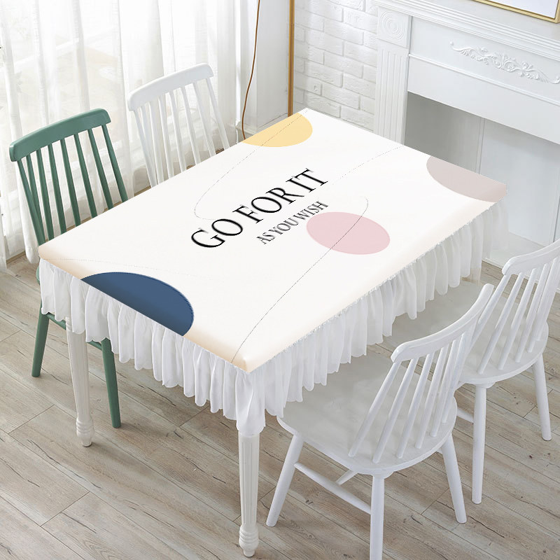 YL-39209 Custom Cream Style Tablecloth Rectangular Oil Proof Waterproof and Maintenance Free Wipe Clean Minimalist New Design