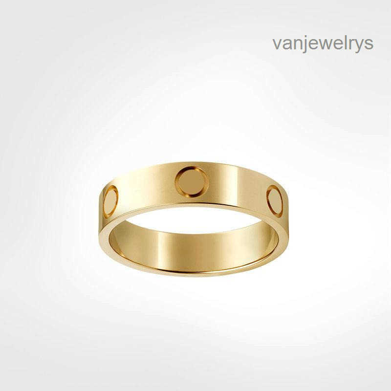 luxury Designer ring classic for women mens screw rings Fashion diamond Titanium steel Gold Plated love jewelry Never fade 4mm 5mm 6mm