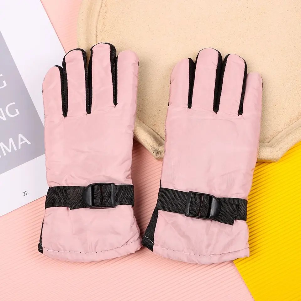 Waterproof Winter Ski Gloves Thick Warm Cotton Windproof for Kids and Adults
