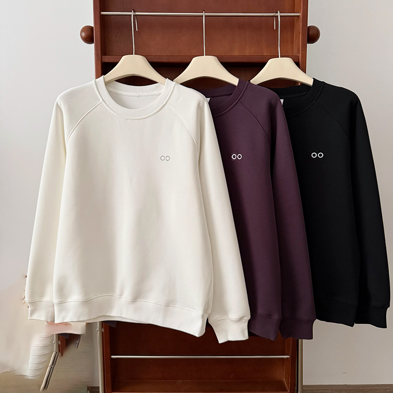 Women Crew Neck Raglan Sleeve Sweatshirt Brand Letter Solid Color Loose Sport Sweatshirt Spring Autumn Casual Long Sleeve Pullover Top