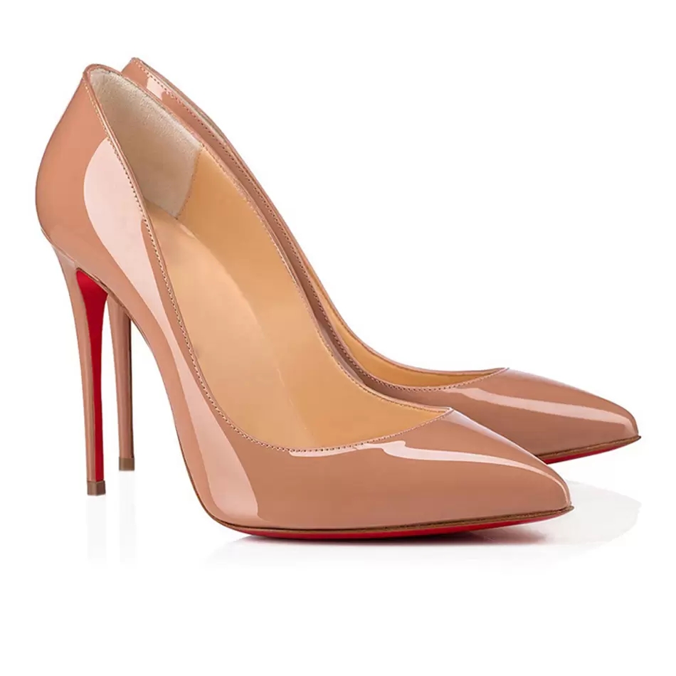 Luxury Red Bottom Pumps Sandals Paris Women Follies Pigalle 100mm Luxurious Wedding Dress Shoe Black Nude Pointed Toes Patent Leather High Heels San