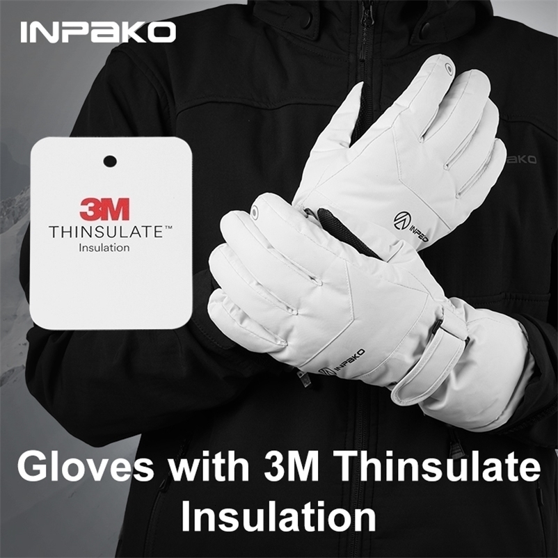INPAKO Thickened Men's and Women's Professional Ski Gloves Windproof Winter Warm Snow Snowmobile Five-Finger 260917