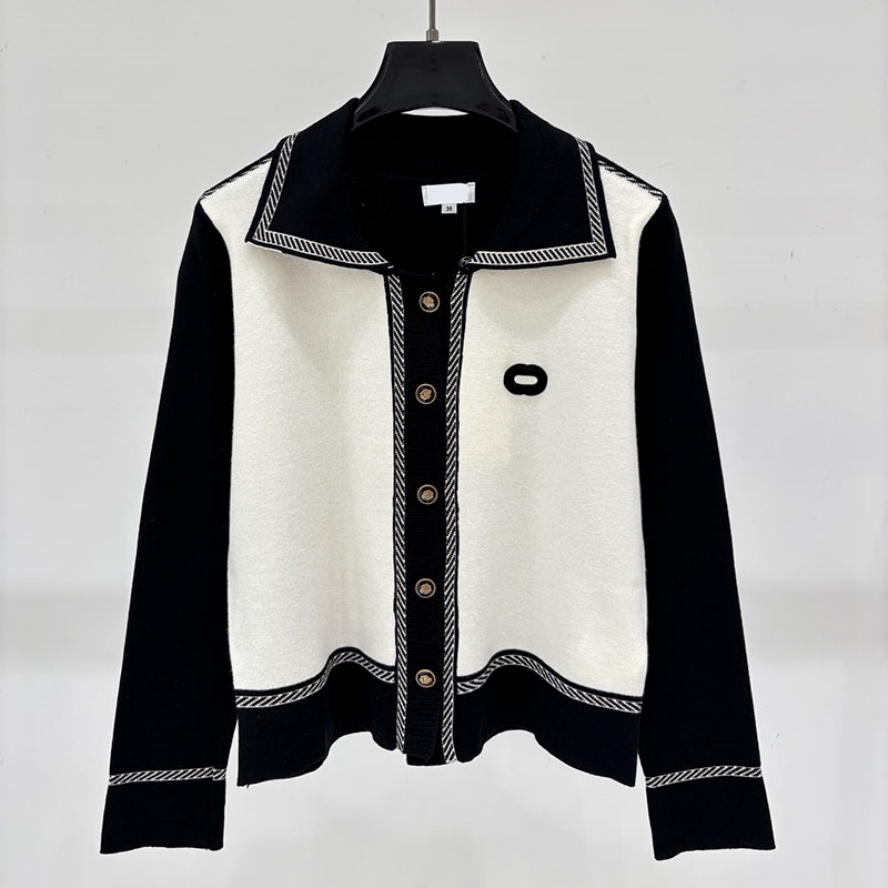 Elegant Formal Knit Cardigan For Women Designer Luxury Lapel Neck Chic Sweater Cardigan High End Oversize Office Commute Sweater Jackets