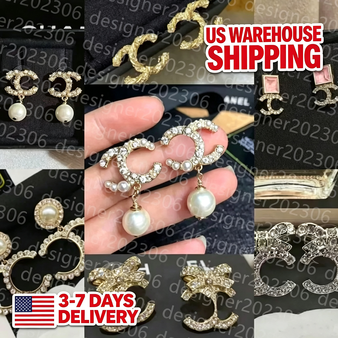 Earrings designer earrings luxury earrings for woman luxury earrings high quality letter studs geometric famous women round diamond crystal pearl ea
