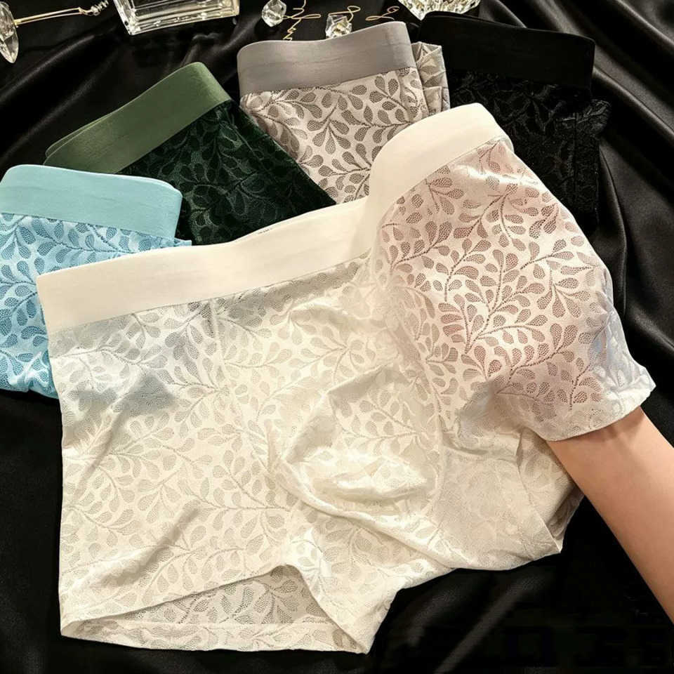 5-Piece Mesh Breathable Men's Underpants Seamless Boxer Shorts Summer Thin And Comfortable Underwear Men's Ice Silk Boxer Shorts D260918
