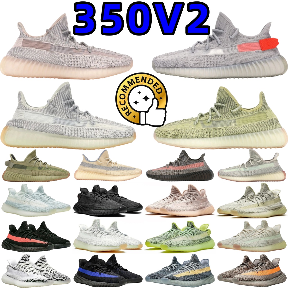 Halloween Yz350v2 unisex shoes boost sneaker with box Designer casual shoes running shoes shock absorption comfortable rubber soft sole pure black t