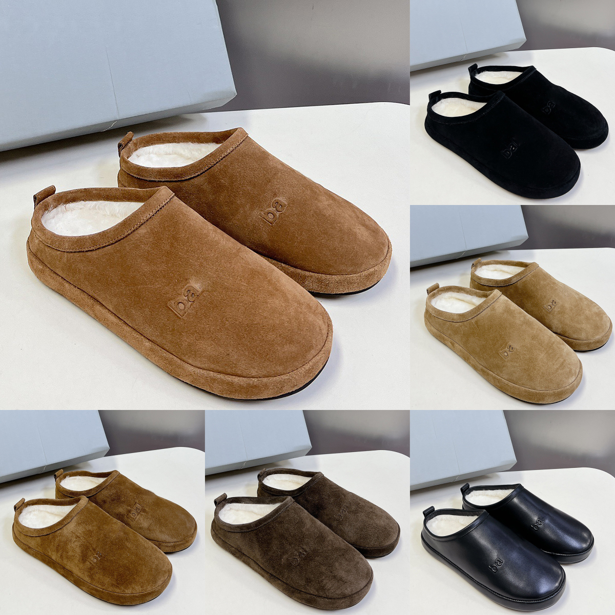 Top Designer Women Genuine Leather Fleece-Lined Slippers with Sheepskin Fur balenciend 2026 New Autumn and Winter Season Warm Simple Fashionable and