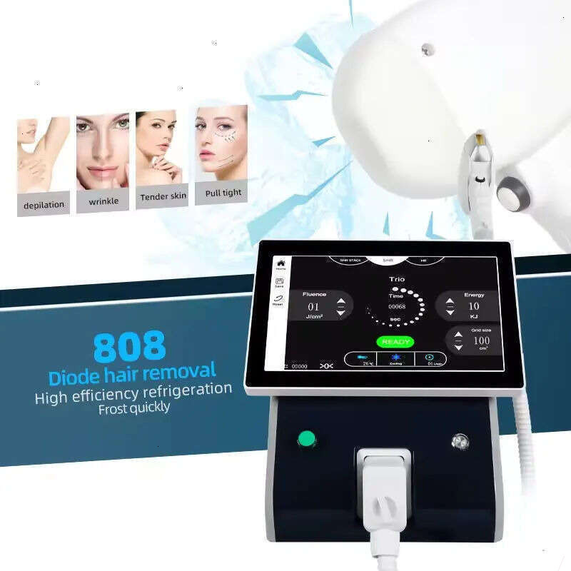 Newest Diode Laser755 808 1064Nm Multi Wavelengths Hair Removal Machine Cooling Head Painless Laser Epilator Face Body Removal Beauty Equipment