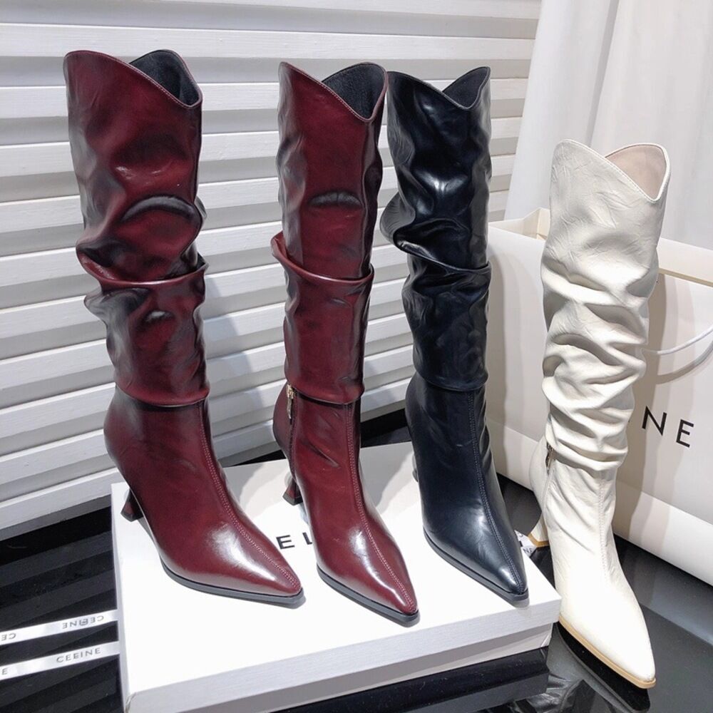 Ankora Red Thigh High Boots Women Pointed Toe Stiletto High Heel Sexy Over Knee Long Boots 2026 New Club Luxury Party