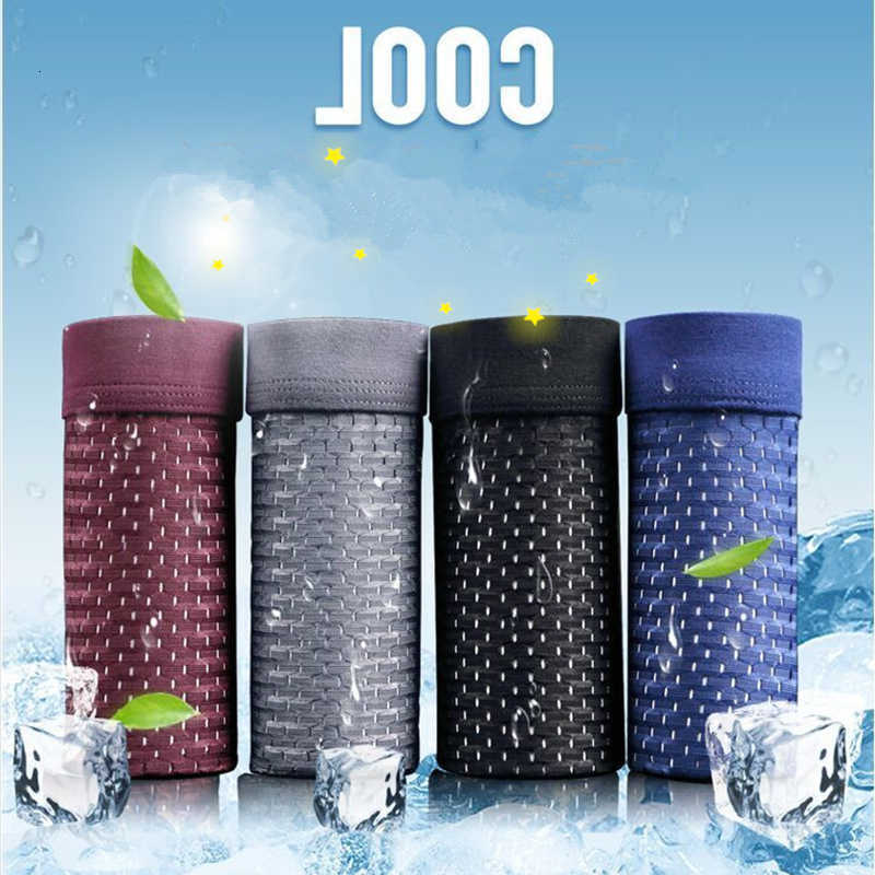 Man Underpants Underwear 4pcs/Lot Men's Boxer Summer Ice Network Mesh Breathable Sexy Youth Boxer Bamboo Shorts U Convex Mens Boxer Short D2609