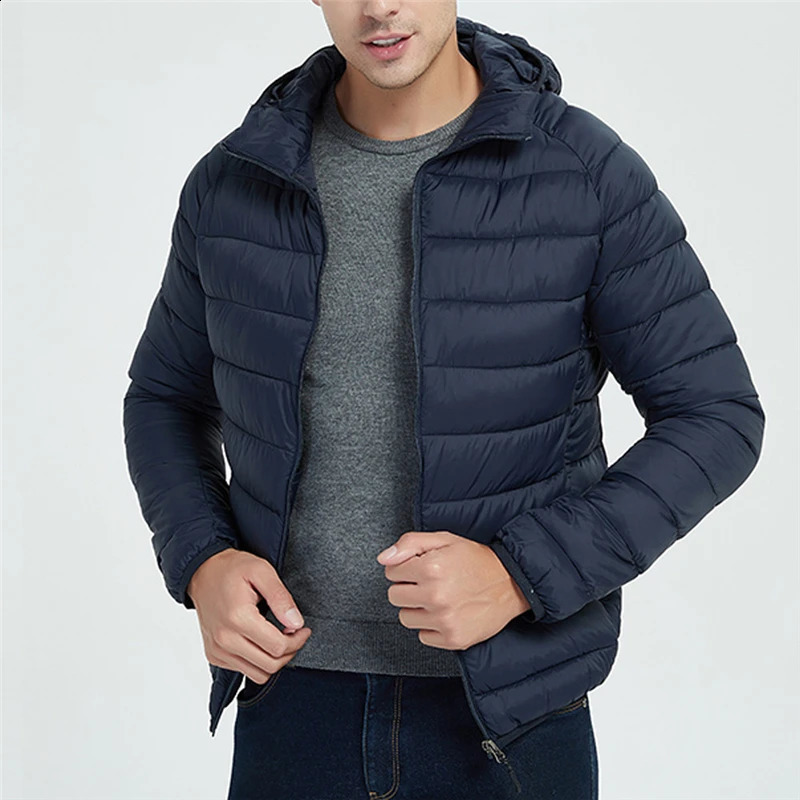 Men's Winter Warm Ultralight Down Jacket Outdoor Hooded Windproof Parka Coat Skiing Hiking Camping Climbing Trekking Jacket 260917