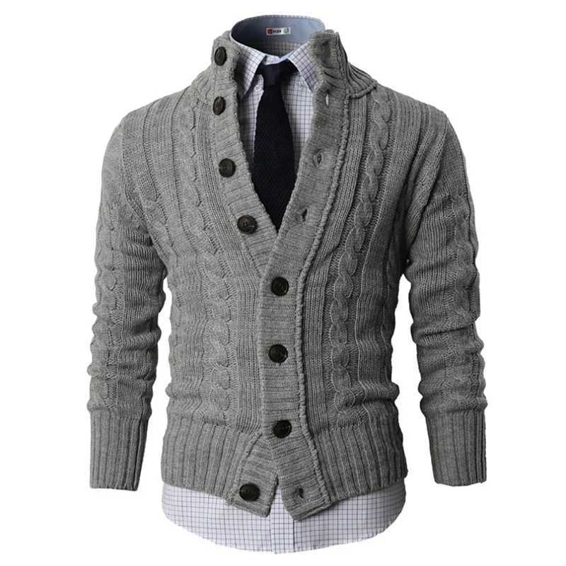 Mens Sweater Coat Vintage Single Breasted Turtleneck Knitted Sweater Jacket Men's Fall Winter Warm Thick Knit Sweater Cardigan S260918WHK5