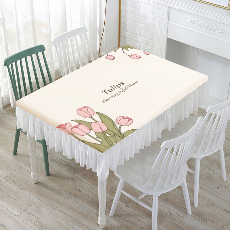 YL-39210 Custom Cream Style Tablecloth Rectangular Oil Proof Waterproof and Maintenance Free Wipe Clean Minimalist New Design