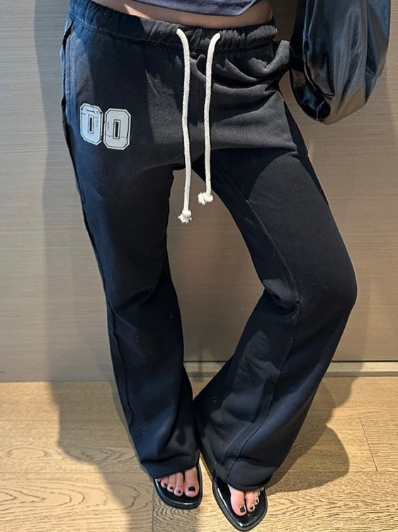 Cross-border 2026 new collection: loose-fitting, casual, fashionable, and trendy straight-leg pants with letter prints, in the Instagram style a1