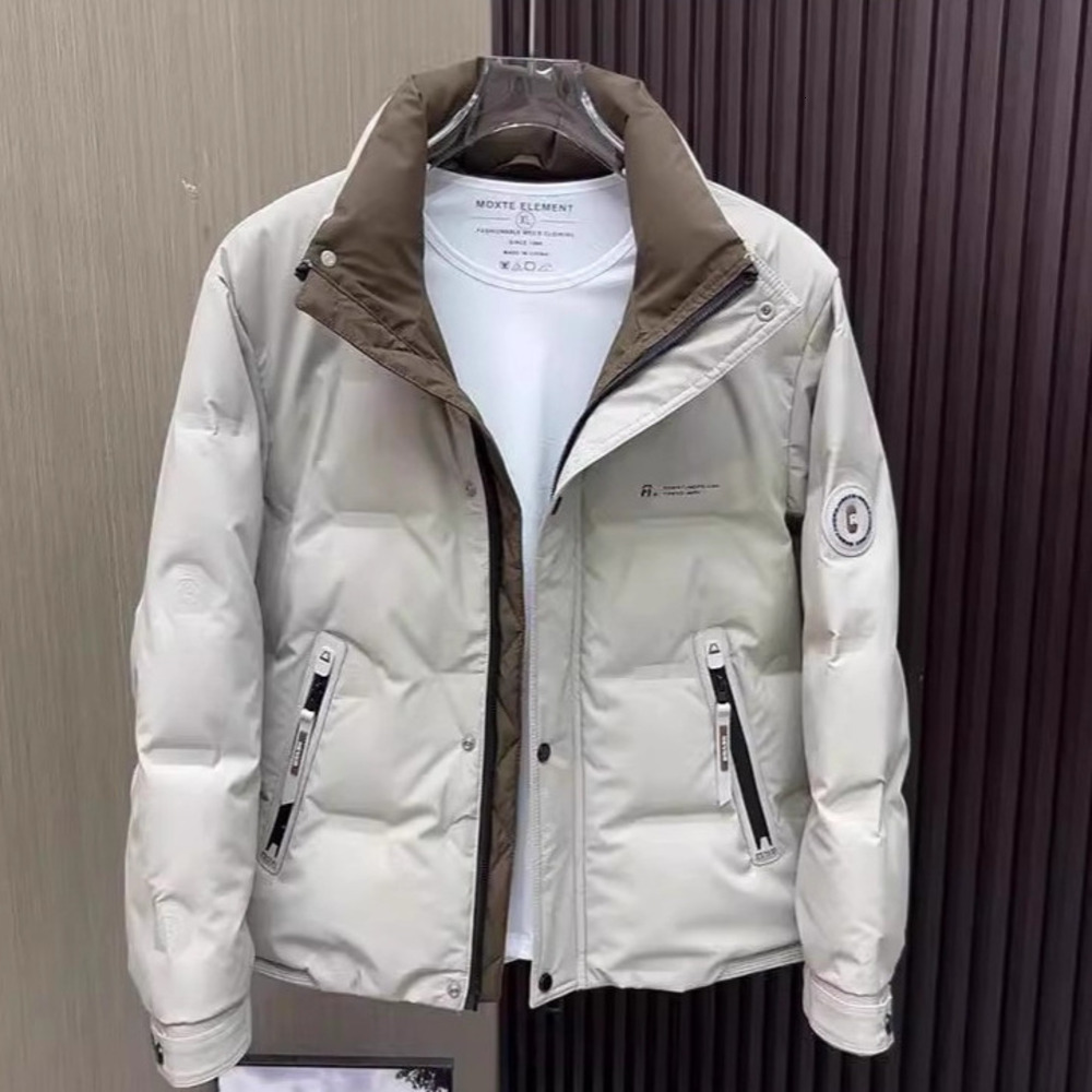 Men's Trendy Down Jacket, Workwear Style, Stand-Up Collar, Casual, Stylish, High-End, Thickened For Warmth, Winter New Collection