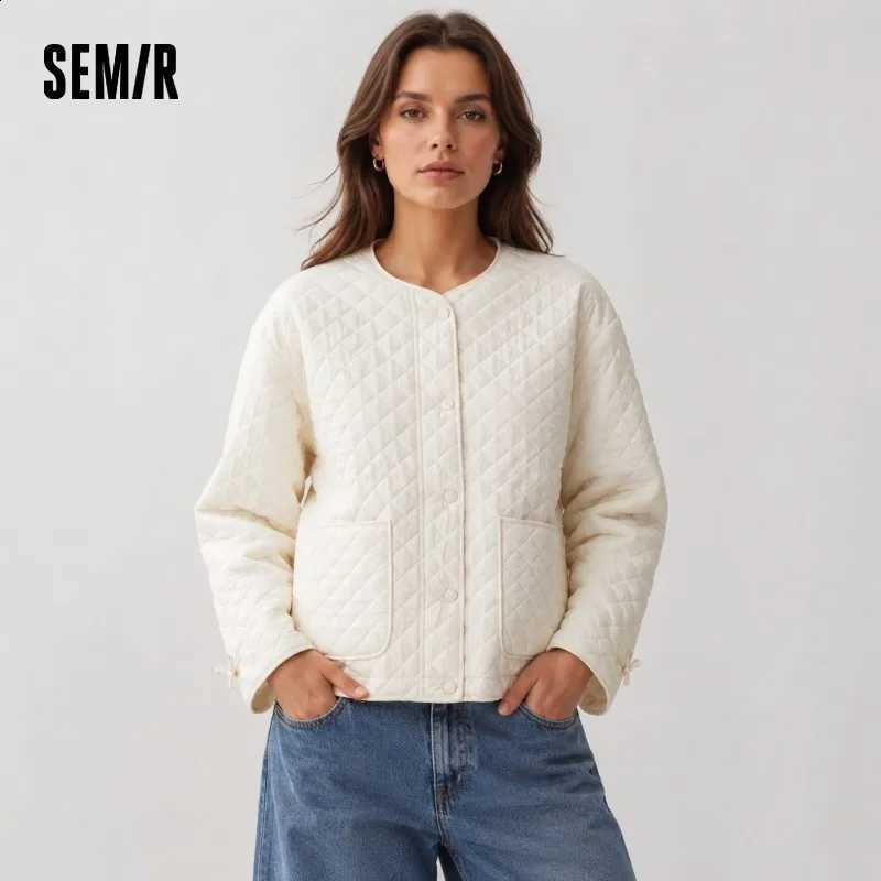 Semir Coats Women Padded Textured Inner Layer Loose Casual 2025 Winter DrAWstring Lightweight Cotton Jackets for Woman H260917