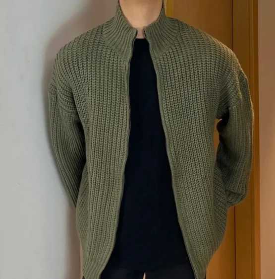 2026 New Zipper Knit Cardigan Men's Spring Autumn Trend Long Sleeve Casual Jackets Male Lazy Solid Color Sweater Coats B784 S2609189IQ3