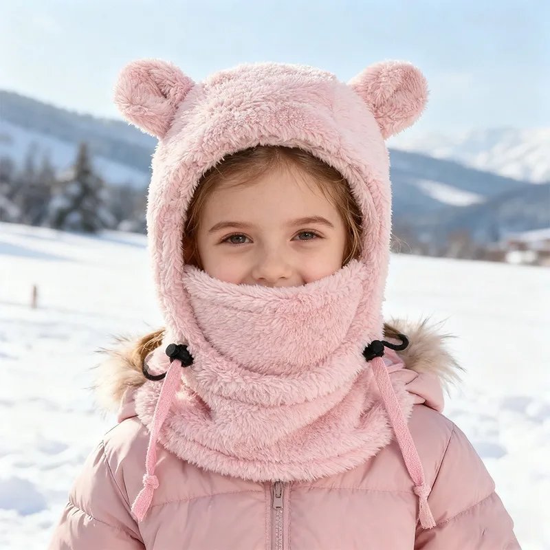 Winter Cold Proof Hat Scarf for Kids 310 Years Unisex Knit