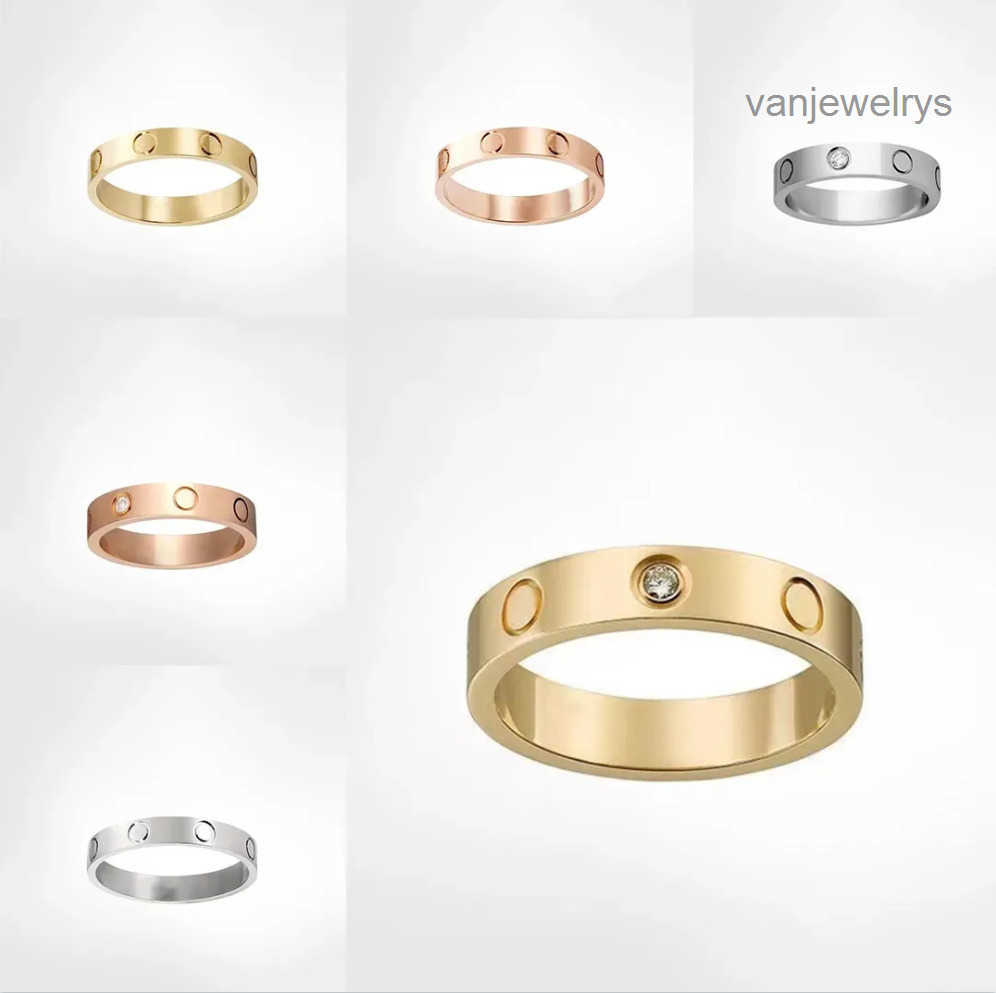 4/5/6mm titanium steel Alloy silver Love screw ring mens and womens rose gold fashion jewelry designer luxury couple promise Never fade Not allergic