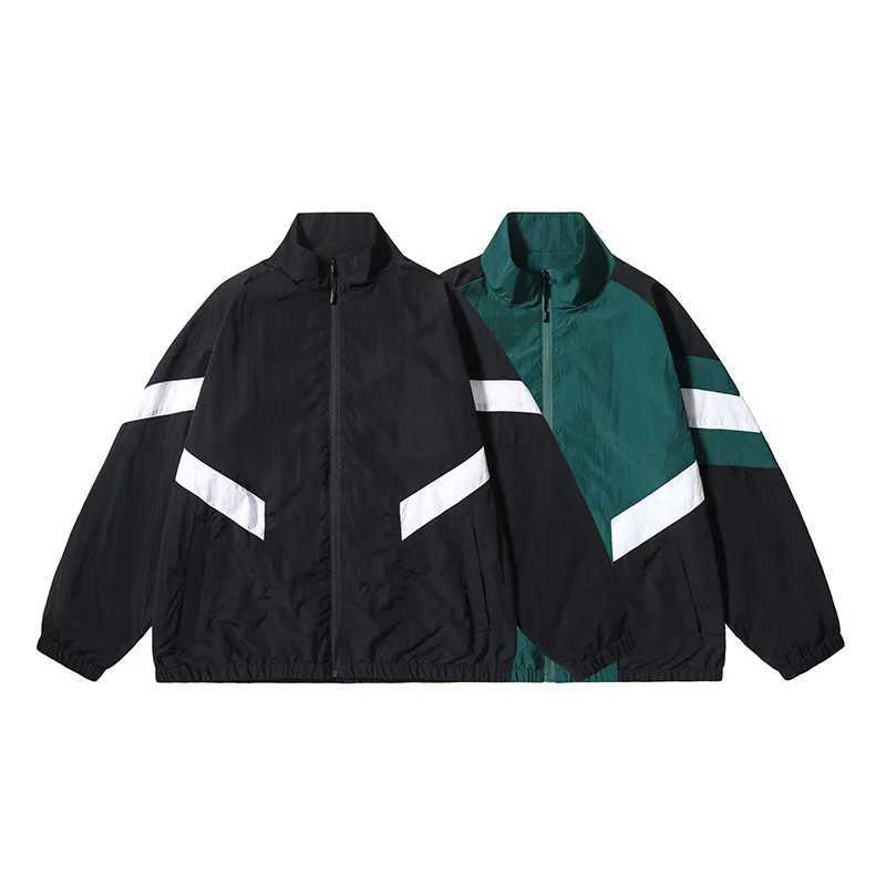 Casual Color Block Men's Jacket Stand Collar Outdoor Sportswear Spring Autumn Trendy Wear Resistant Lightweight Long Slve S26091826B9