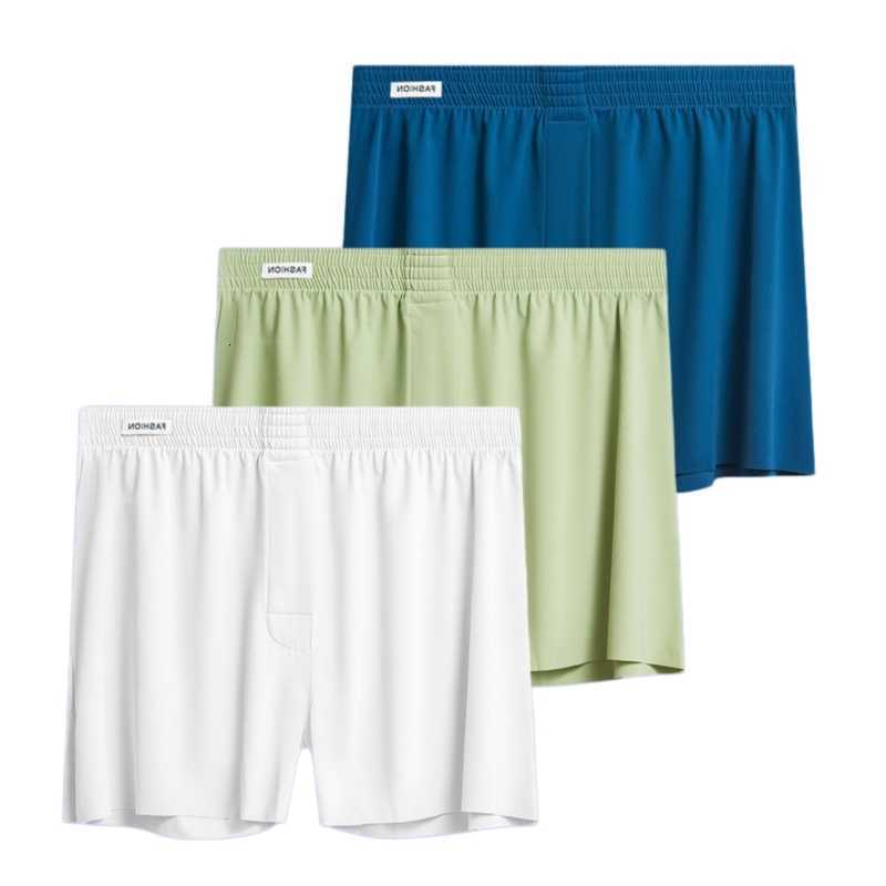 Aro Mens Underpants Pants 3-Pack Summer Cool Ultra-thin Ice Silk Men's Underwear Loose Fit Pajamas Home Pants D260918