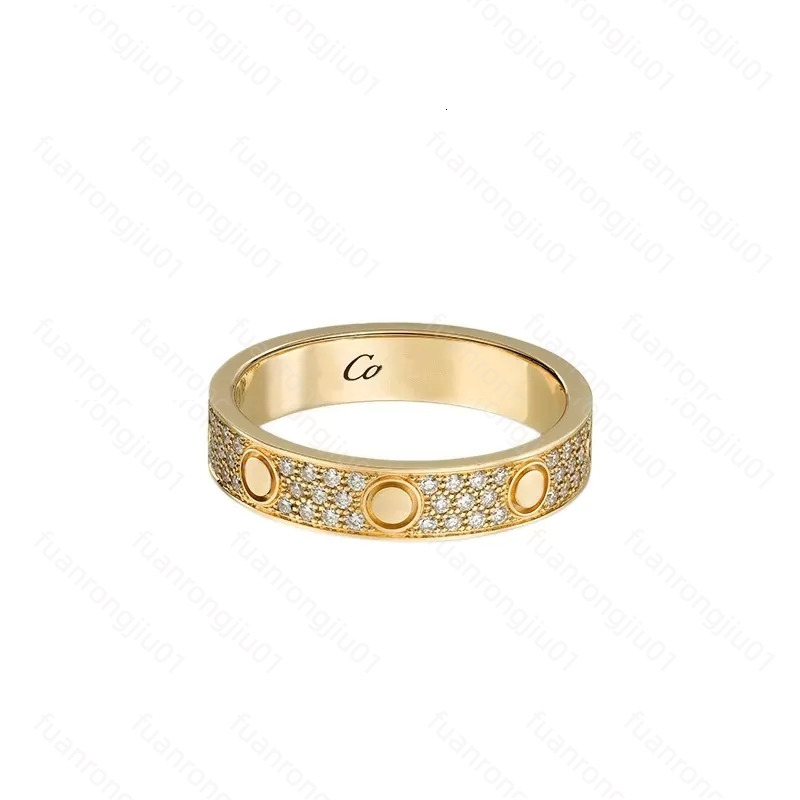 Carts Rings 18K Rose Gold Charm Classic Designer Jewelry Cartirly Ring Women Men Luxury Full Diamond Rings Women Wedding Valentine's Day Charm