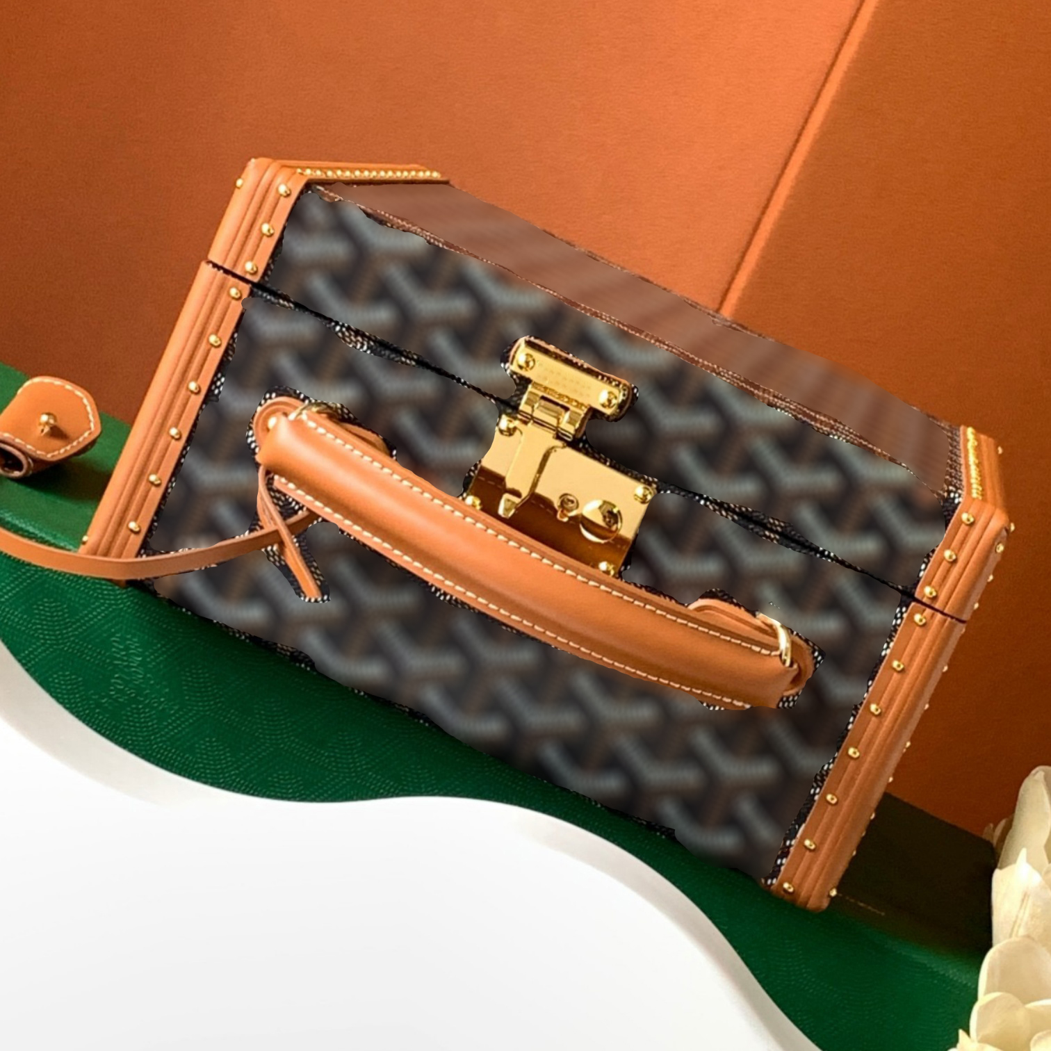 Luxury Watch Trunk JOUX Vintage Canvas Rivet Hard Watch Storage Case Top Handle Handheld Watch Box Travel Watch Chest Watch Collection Box Designer